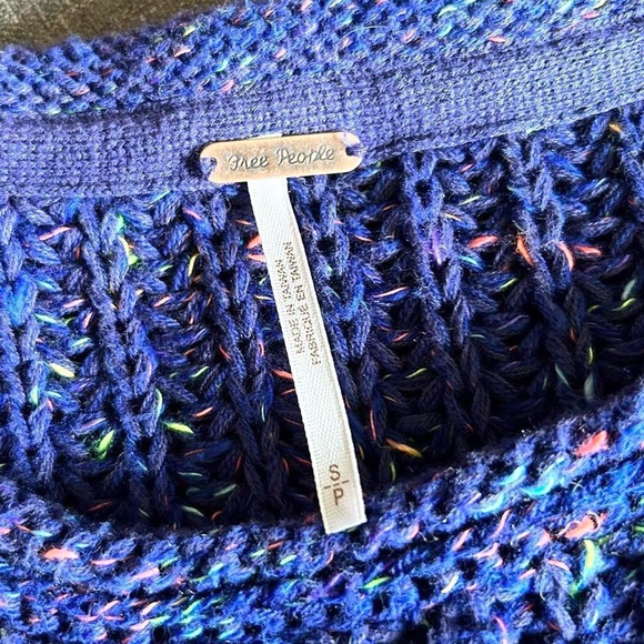 SOLD - Free People oversized Neon Lights Purple Sweater - Picture 4 of 6